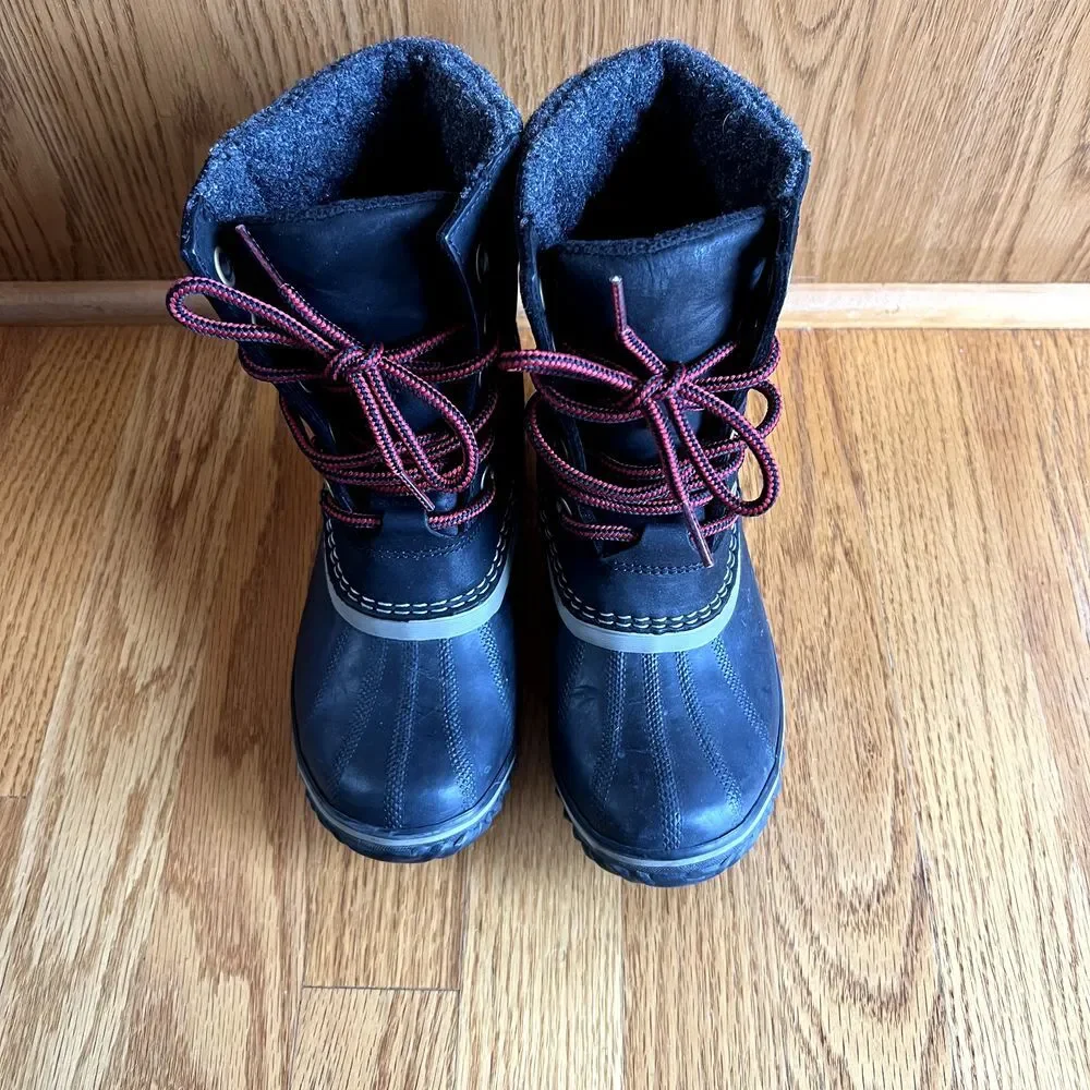 Sorel Women Slimpack Lace II Boot Black NL2348-010 size 6 Snow‎ Winter
